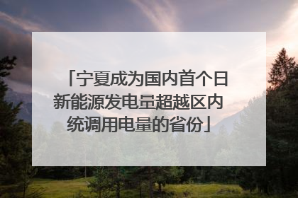 宁夏成为国内首个日新能源发电量超越区内统调用电量的省份